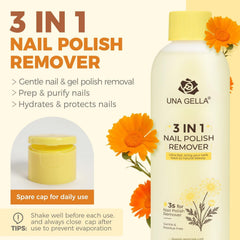 UNA GELLA quitaesmalte calendula: aroma suave e hidratación.