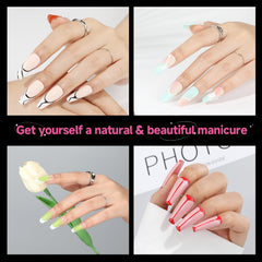 UNA GELLA set de 312 piezas de uñas coffin para manicura profesional