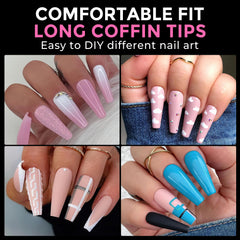 UNA GELLA tips acrílico full cover transparentes, para diy en casa.