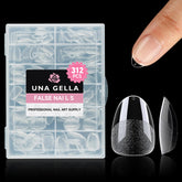 UNA GELLA tips almendra extra cortos: cobertura total para uñas naturales.