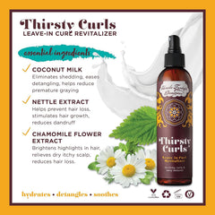 Uncle Funky's Daughter Thirsty Curls, textura suave, rizos más brillantes y manejables.