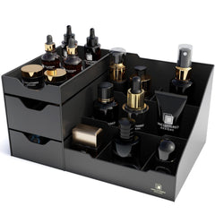 Uncluttered Designs organiza vanidad grande con cajones, ideal para cosméticos diarios.