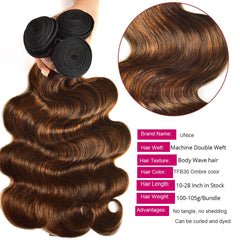 UNICE lotes de cabello de 100 g con costura doble para mayor durabilidad.