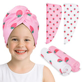 Toalla Unicorn Castle para niñas, secado rápido en rosa y blanco con diseño de fresa