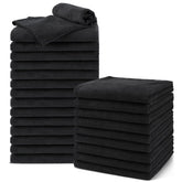 UNIMADE toallas de salón negras de 16x29 pulgadas para secar cabello rápidamente.