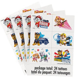 Unique Paw Patrol: tatuajes temporales, paquete 24, diseños divertidos para fiestas