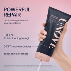 UNOVE Deep Damage Treatment Ex: ingrediente Keratin-PF para fortalecimiento de fibras capilares.