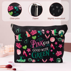UpfurMach bolso cosmético con diseño rosa y verde, perfecto para viajes
