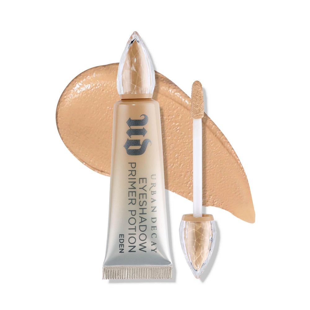 Urban Decay Primer Potion Eden, bouteille nude-matte prête pour des couleurs intenses et durables.