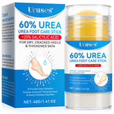 Uruses crema de urea 60% con ácido salicílico, enfoque en aplicación en pie y exfoliación suave.
