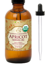 US Organic huile d'abricot en bouteille ambrée avec pipette pour une application douce
