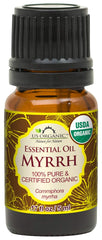 US Organic Mirra: botella de aceite esencial para uso diario y aromaterapia.