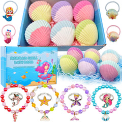 Usand bombas de baño sirena para niñas, colección de 6 piezas