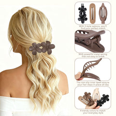 USDNICE clip plano mate con resorte robusto para cabello firme