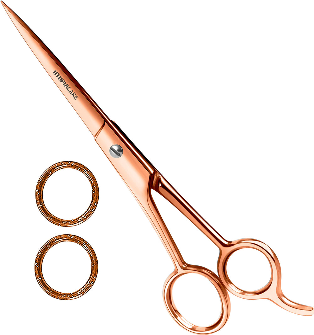 Tijeras Utopia Care de 6.5 pulgadas con acabado rosado para cortes precisos