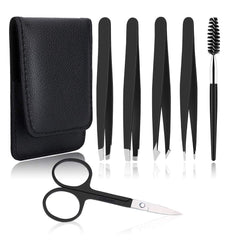 UUBAAR pinzas profesionales para cejas en estuche elegante, ideal para viaje.