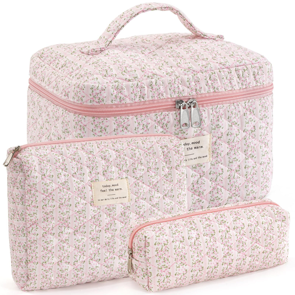 UUYUUY bolsa de maquillaje grande abierta, ideal para organizar cosméticos y herramientas de viaje.