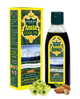 Vaadi Herbals Amla y Brahmi, botella de aceite para cabello, brinda brillo natural.