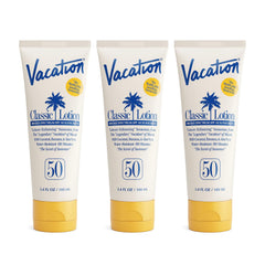 Vacation Classic: protector solar en botella vertida, sensación suave y sin marcas blancas para uso diario.