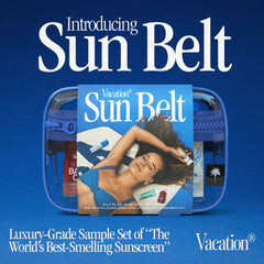 VACATION Sun Belt SPF50 Super Spritz: brume pratique pour retouches en déplacement.