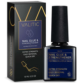 Valitic Strong Nail Glue brush-on cap close-up for quick, secure adhesion.
