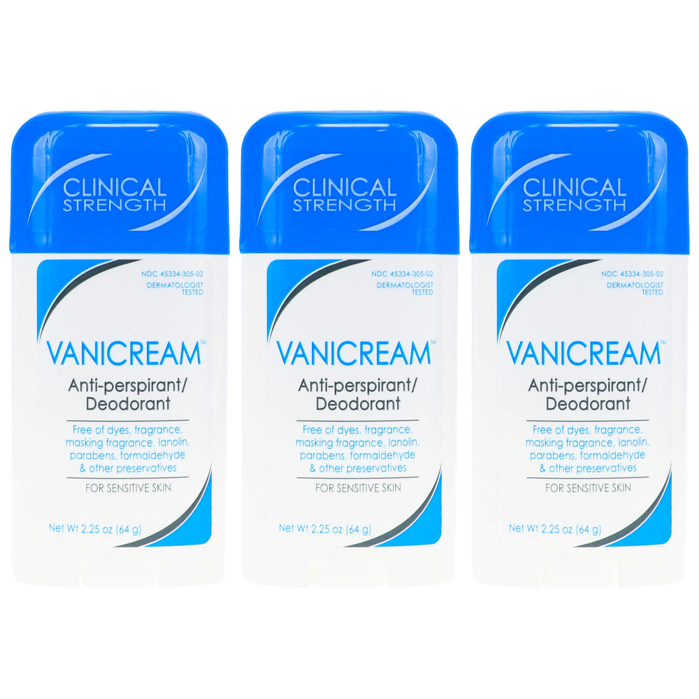Vanicream antitranspirante sin fragancia en barra para piel sensible, protección diaria.