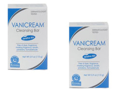 Vanicream barra limpiadora sin fragancia muestra textura cremosa, ideal para piel sensible.
