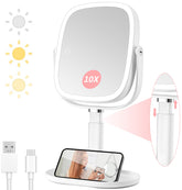 Vanmirr miroir maquillage lumineux 1x et 10x pour détails précis