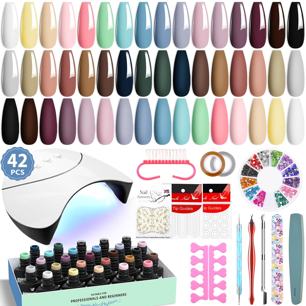 VANREESA kit esmalte gel 24 colores con lampara UV para manicura en casa