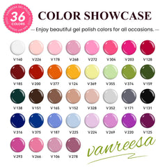 VANREESA paleta de 36 colores gel para uñas, tonos modernos
