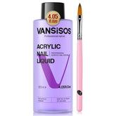 VANSISOS monómero líquido para uñas acrílicas 4 onzas con brocha, adhesión duradera.