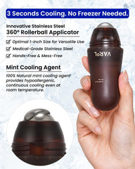 VAROL Ice Roll Serum: aplicación en zona de ojos para mayor circulación