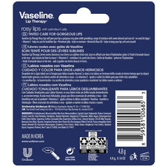 Bálsamo labial Vaseline Rosy tono rosado, brillo suave para labios naturales