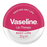 Vaseline Terapia Labial, lata retro, cuida labios y aporta hidratación suave.