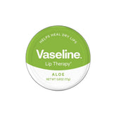 Vaseline en lata, bálsamo labial con aloe vera para hidratación suave.