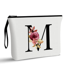 Vavabox bolso de maquillaje con iniciales A-Z, regalo personalizado para ella.