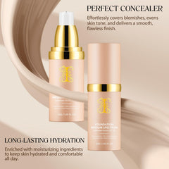 Vawcrn 4-in-1 foundation swatches highlight multi-use capabilities and natural tone matching.
