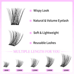VEYESBEAUTY fibras PBT suaves y ligeras, pestañas confortables todo el día.