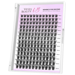 VEYESBEAUTY pestanas cluster para principiantes, obtén volumen inmediato con una bandeja.