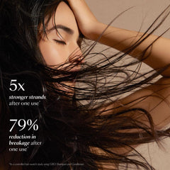 VEGAMOUR GRO Revitalizing Shampoo: cabello mojado y espuma que aportan densidad y brillo