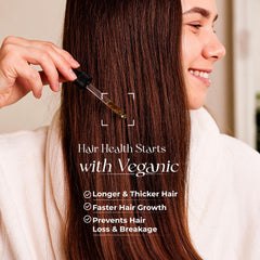Huile Veganic riche en argan pour nourrir les longueurs.