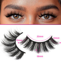 Veleasha 3D07, pestañas con volumen 3D para look definido.