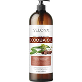 Velona Aceite de Jojoba con bomba, 32 oz, hidratación duradera para piel y cabello.