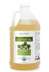 Velona aceite ricino prensado en frío, botella de 64 onzas, brillo y nutrición capilar.