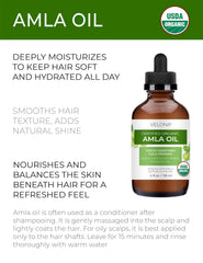Velona Amla Aceite, envase virgen extra, aporta brillo natural.