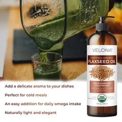 Velona huile de lin pour cheveux, apporte brillance et nutrition sans alourdir.