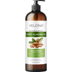 Velona Sweet Almond Oil bottle ready for daily skincare and nourishment.