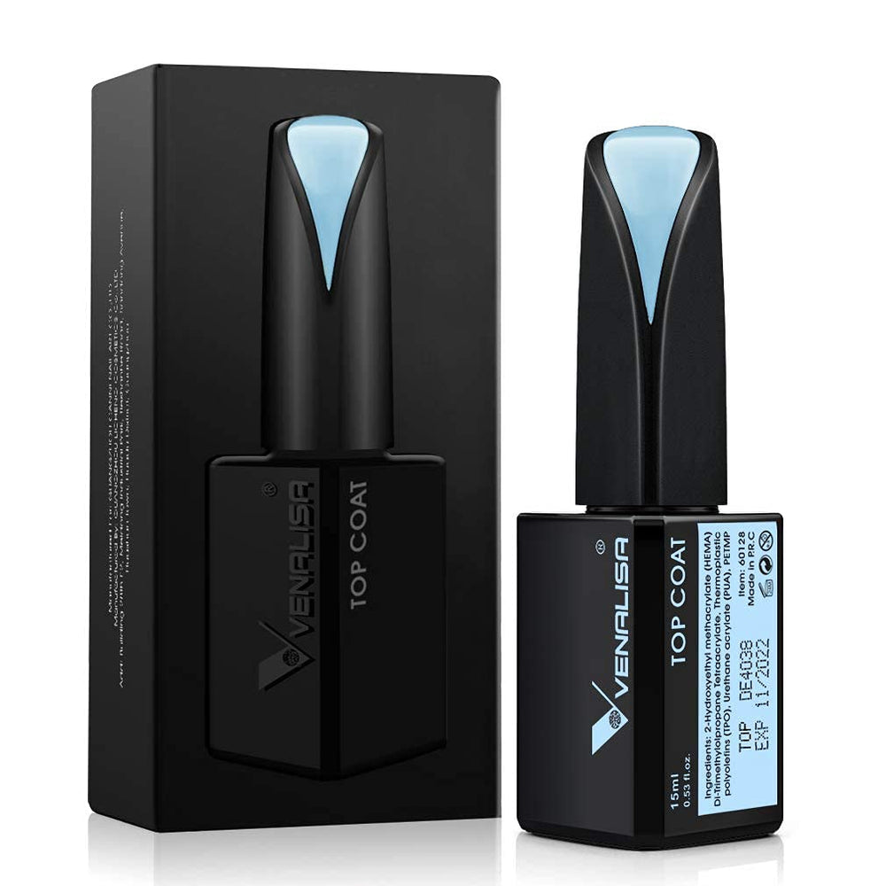 Venalisa, capa superior templada 15 ml, brillo duradero para uñas.
