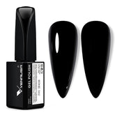 VENALISA esmalte gel negro 15ml en botella, color intenso para uñas profesionales en casa.