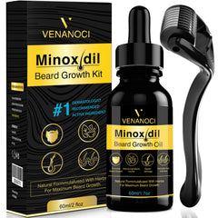 Venanoci 5% Minoxidil bottle for thicker beard growth.